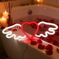 thumbnail image 5 of CQCYD under $5 Neon Heart Light, Wing Heart Neon Decor Lights for Valentine's Day, USB Rechargeable LED Party Light, Indoor Outdoor Decoration, Romantic Bedroom Wall Light, Festival Celebration Decor, 5 of 6