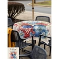 thumbnail image 6 of Square Outdoor Tablecloth with Umbrella Hole 4th of July Outside Table Cloth Waterproof Patio Table Cover Independence Day Spring Floral US Flag Retro Zipper Tablecloths for Picnic Camping 60x60 Inch, 6 of 8