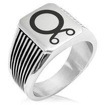 Stainless Steel Troll Cross Viking Norse Needle Stripe Pattern Biker Style Polished Ring