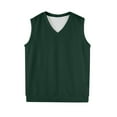 thumbnail image 5 of Huankd V Neck Sweater Vest Casual Men Sleeveless Slim Fit Knit Pullover Sweaters Solid Color Lightweight Spring Jumper Tops Green 5XL, 5 of 5