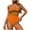 Orange, variant on Uaswgudfs Womens One-Piece Swimsuit with Heart-Shaped Cutouts & Embellished Design - Form-Fitting Swimwear for Pool or Beach Style Black L