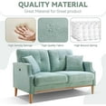 thumbnail image 6 of DEALTOPS Small Couch with 2 Pillows, 57'' Accent Loveseat Sofa, Comfy Green Couch for Living Room, Bedroom, 6 of 7