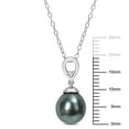 thumbnail image 2 of Everly Women's .015CT TGW Topaz and 8mm Cultured Black Tahitian Pearl Sterling Silver Pendant, 2 of 8