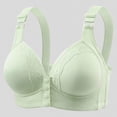 thumbnail image 2 of Bras for Women,Lace Pattern Front Buckle Non Underwire Bra Solid Color Comfortable Tank Top for Daily Wear,Sports Bras for Women,Light Green,40, 2 of 7