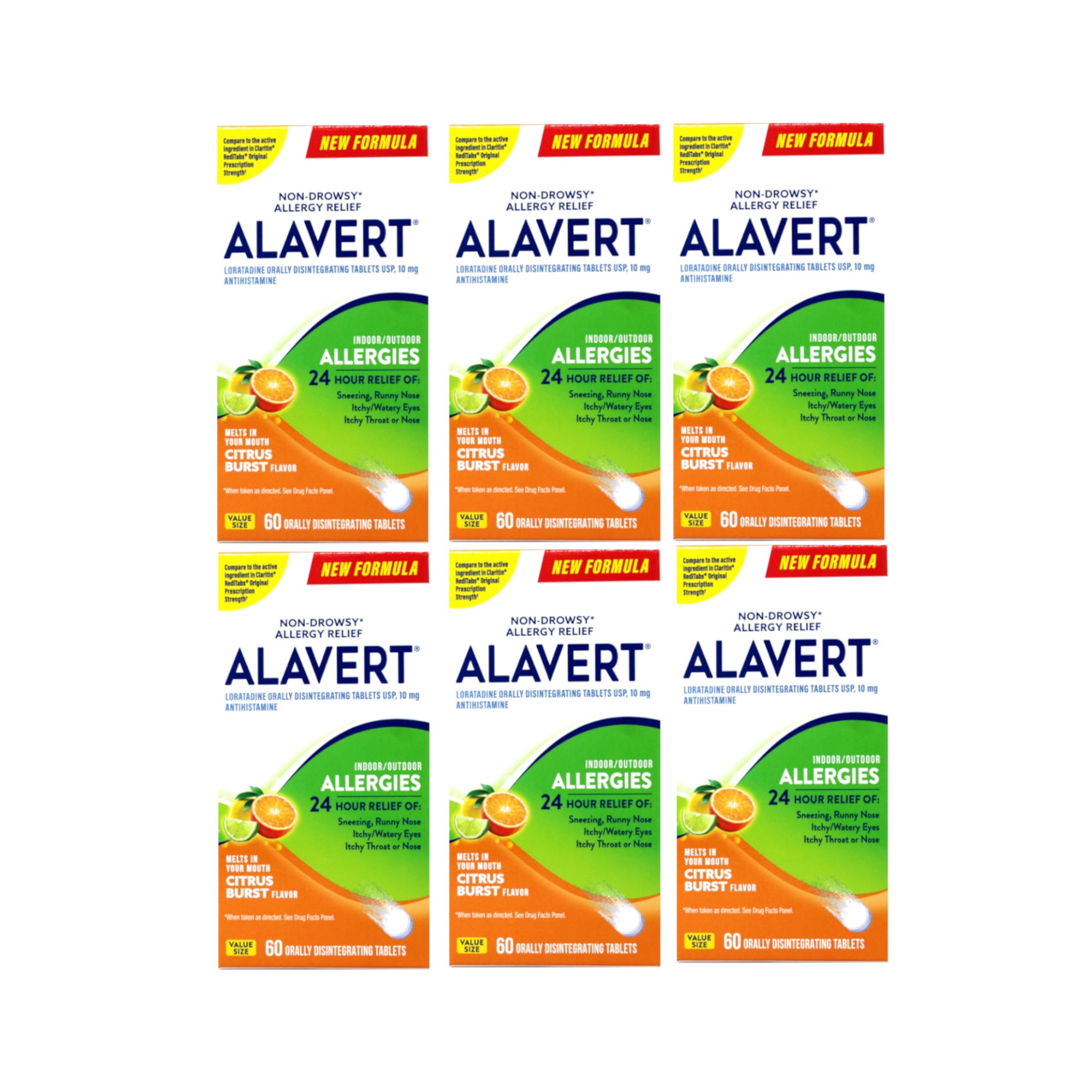 Alavert 24 Hour Orally Disintegrating Tablets Citrus Burst, 60 ea (Pack of 6)