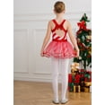 thumbnail image 5 of YUUMIN Kids Girls Christmas Candy Cane Dancewear Sleeveless Striped Figure Ice Dress Ballet Leotard Red 6, 5 of 7