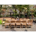 thumbnail image 4 of Teak Dining Set:12 Seater 13 Pc Atnas 118" Premium Double Extension Rectangle Table, 12 Lua Stacking Arm Chairs Outdoor Patio Grade-A Teak Wood WholesaleTeak #WMDSLUh, 4 of 4