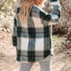 thumbnail image 4 of Abrigo de mujer solapa a cuadros manga larga camisa con botones y bolsillos para primavera Otoño Invierno traje verde L, 4 of 6