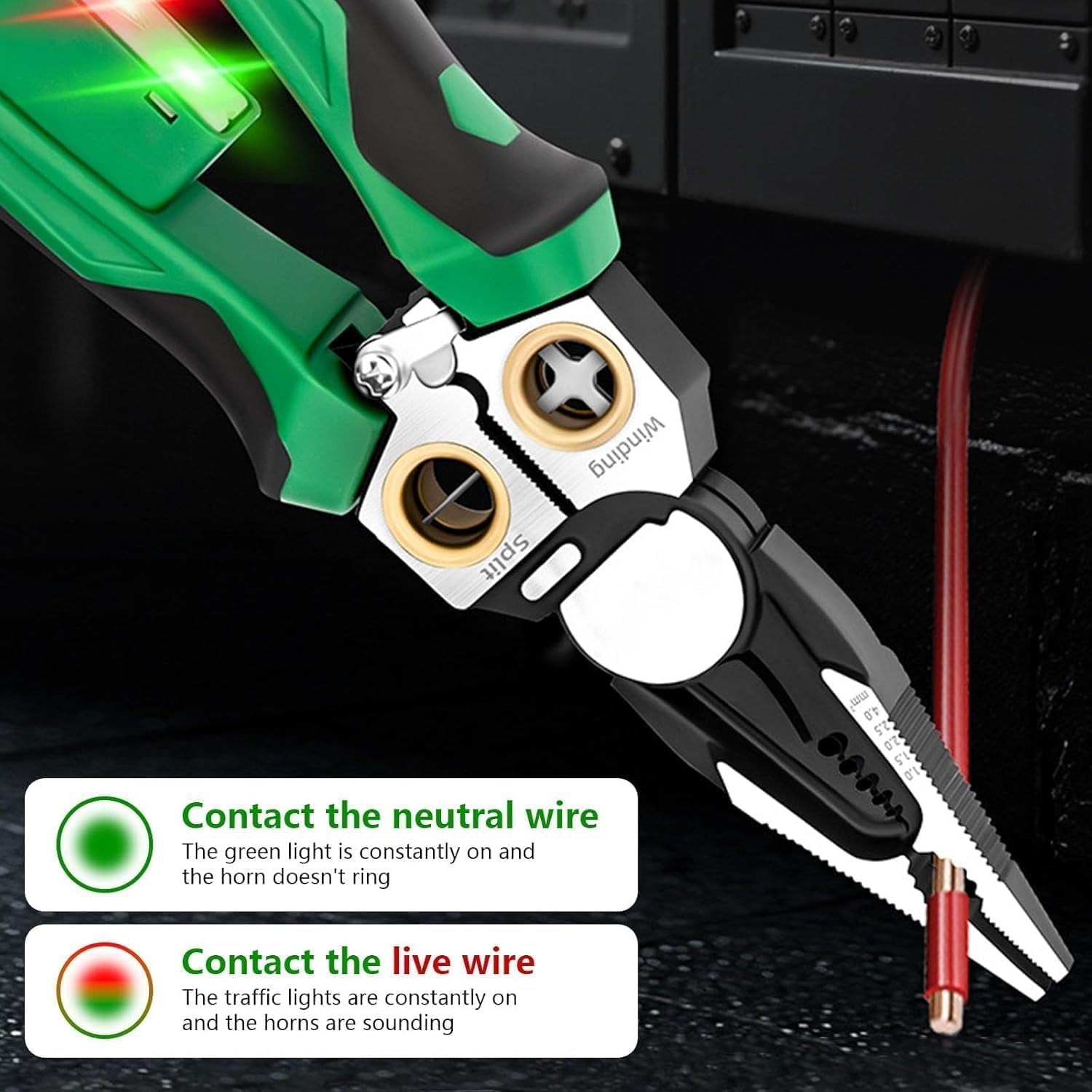 2026 New 8 in 1 Wire Stripper with Voltage Tester, Upgrade Heavy Duty Wire Stripper Pliers, Multi-function Electric Wire Stripping Tool Electrical Pliers for Cutting and Splitting (1 piece)TH
