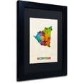 thumbnail image 2 of Trademark Fine Art "Nicaragua Watercolor Map" Canvas Art by Michael Tompsett Black Matte, Black Frame, 2 of 2