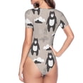 thumbnail image 4 of Naloa Cartoon Bear Brown Women's Short-Sleeved Onesie, One-Piece Swimsuit for Parties, dates, clubs - Large, 4 of 9