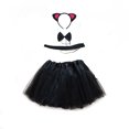 thumbnail image 3 of Accesorios de fiesta para niñas y niños, diadema con orejas de gato para cosplay, falda tutú, conjunto de guantes de cola, disfraz de Halloween, carnaval, regalo de cumpleaños, 3 of 5