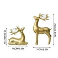 thumbnail image 2 of HomeDM 2Pcs Christmas Reindeer Ornaments, Plastic Xmas Reindeer Figurines Tabletop Decorations, Deer Decorative Statues Holiday Cabinet Winter Mantel Fireplace Decor, 2 of 2