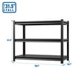 thumbnail image 3 of Aobabo Garage Shelving, 3 Tier Adjustable Metal Shelving, 31.5"×39.4"×19.7", 1200LBS Heavy Duty Storage Shelving for Garage Warehouse, Basement, Industrial Utility Yard, Black (3-Tier), 3 of 7