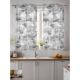 thumbnail image 2 of Grey Abstract Curtains 54 Inch Length, Sheer Curtains for Bedroom Living Room Window Modern Oil Painted Art Contemporary Rod Pocket Voile Drapes Kitchen Curtains Small Half Window 52"x54" 2 Panels, 2 of 6