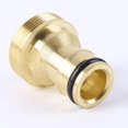 thumbnail image 3 of Conector roscado de latón - Conector de tubería de agua de manguera de jardín de 3 piezas (dorado), 3 of 5