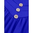 thumbnail image 4 of Innerwin Robes à Bretelles Spaghetti Robe Courte Mini Robe de Soirée Boutonnée Ample Robe Trapèze Bleu Paon S, 4 of 6