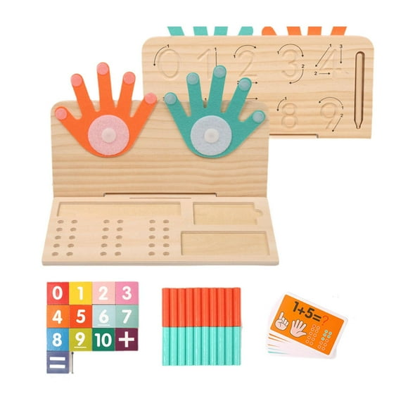 BELOVING Number Counting Blocks for Kids Finger Math Game for 3-5 Year Old Kids Gifts Double Sided Board