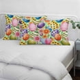 thumbnail image 3 of Easter Colorful Eggs Pillow Covers, Linen Long Throw Pillow Case, Spring Floral Polka Dot Green Striped Holiday Pillow Protector Decorative Cushion Cover for Living Room/Bedroom 20" x 36", 3 of 8