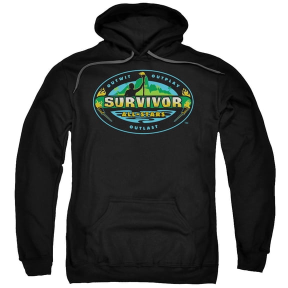 Survivor All Stars Adult Pullover Hoodie Sweatshirt Black
