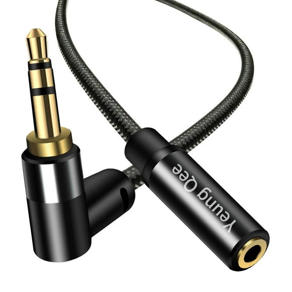 Câble Audio Stéréo 3.5mm Mâle vers Femelle 1 Pieds, Câble Adaptateur Auxiliaire pour Casque Yeung Qee aux (1 Pieds/0.3m)
