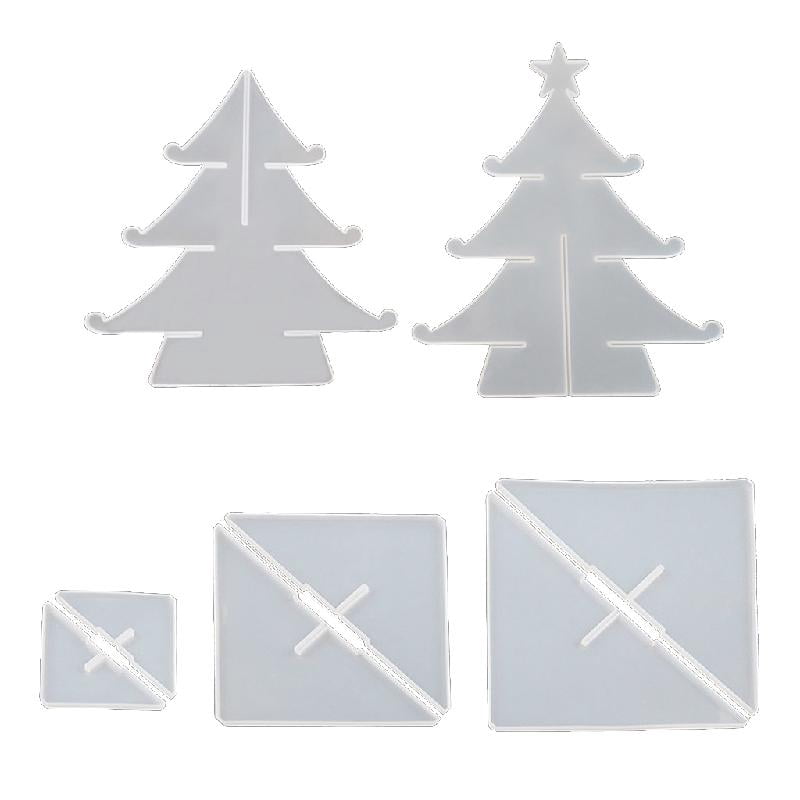 BQBQERT 3-Tier Christmas Tree Cake Stand Tray Epoxy Resin Mold Fruit Tray Silicone
