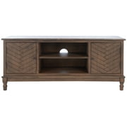 SAFAVIEH Magnolia Mid-Century 2 Door 2 Shelf Media Stand, Brown (47.3 in. W x 15.8 in. D x 20 in. H)