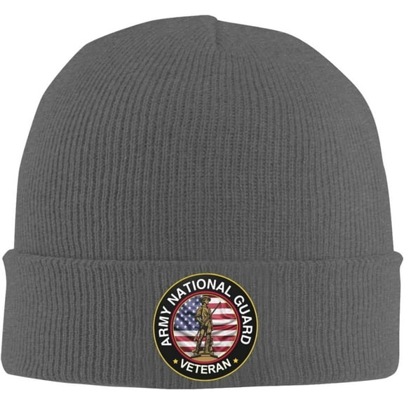 Men's Warm Winter Hats United States Army National Guard Veteran Acrylic Knit Cuff Beanie Cap