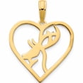 thumbnail image 4 of 14K Yellow Gold 14Ky Deer In A Heart Pendant Made United States -Jewelry By Sweet Pea, 4 of 7