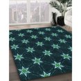 thumbnail image 3 of Ahgly Company Machine Washable Indoor Square Transitional Dark Cyan Green Area Rugs, 3' Square, 3 of 7