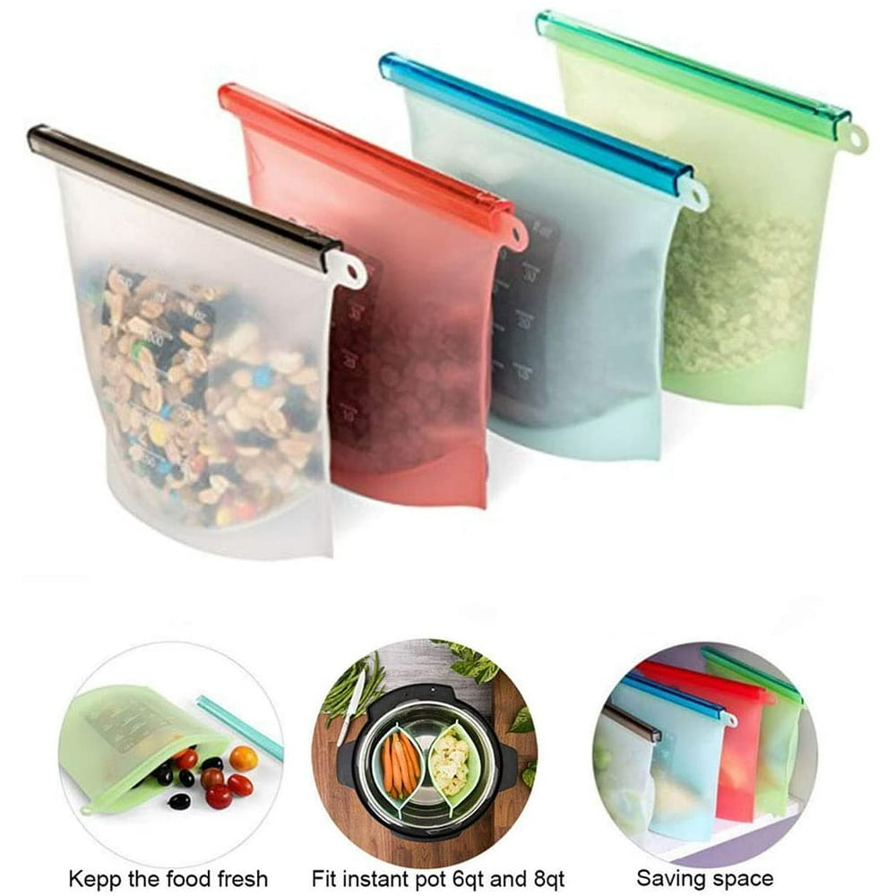 4 Pack Reusable Silicone Food Steamer Bags EcoFriendly Food Grade BPA