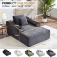 thumbnail image 3 of Leumius 67" Oversized Chaise Lounge Chair Indoor,Soft Boneless Cloud Couch with 2 Pillowsand 2 Cup Holders, Comfy Corduroy Sleeper Couch for Living Room Bedroom,No Assembly Required,Dark Gray, 3 of 12