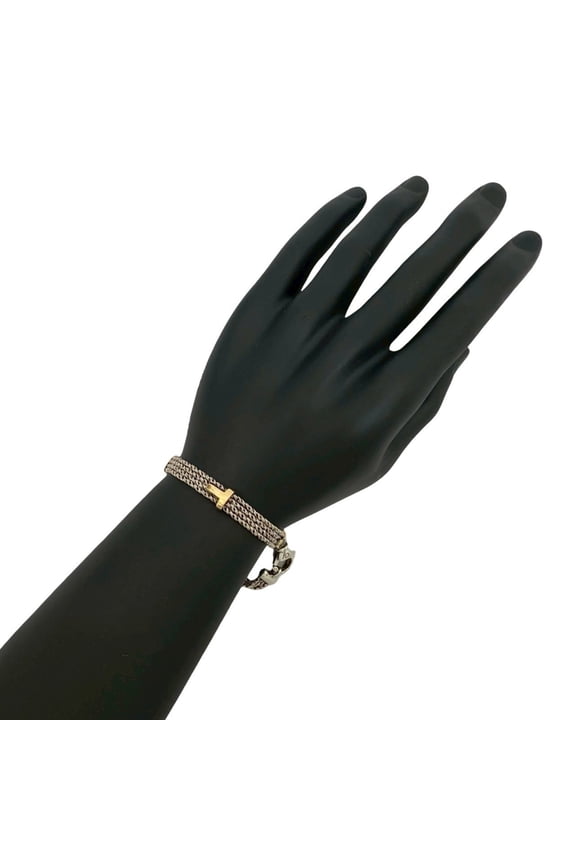 Pre-Owned TIFFANY & Co. Tiffany T Rope Bracelet in 925 Sterling Silver and 18K Gold,... (Good)