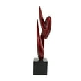 thumbnail image 5 of 8" x 40" Red Polystone Swirl Abstract Sculpture with Black Base, by DecMode, 5 of 7