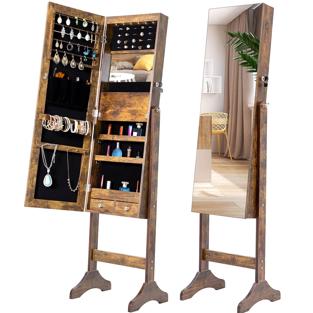 Machinehome Full-Length Mirror Jewelry Organizer, Floor ...