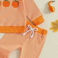thumbnail image 6 of UAYOTSE Toddler Baby Boy Halloween Outfit Long Sleeve Pumpkin Tractor Embroidered Knit Sweatshirt and Pants Set,Sizes 6-12 Months, 6 of 7