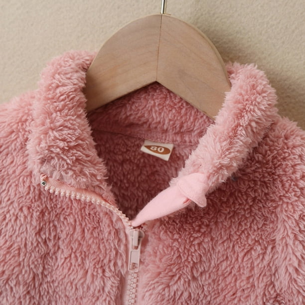 nsendm Big Kid coat Toddler Girl Coats 5t Newborn Kids Toddler Baby Girls Solid Print Long Sleeve Coat Tops Fall Winter Girl Jacket Girls Clothes Pink
