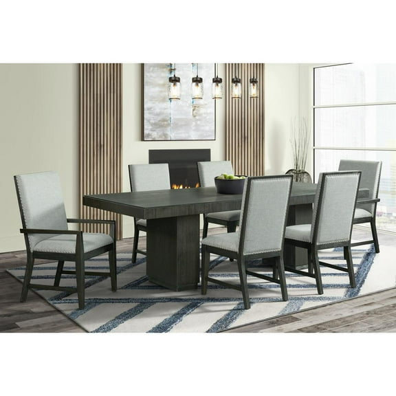 Picket House Furnishings 7PC Standard Height Dining Table Set in Gray