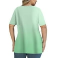 thumbnail image 4 of Tops de Manga Corta de Tamaño Más de las Mujeres, Blusas de Cuello en V Impresas de Verano de Moda para Uso Casual, Diario Y de Fiesta, 4 of 6