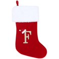 thumbnail image 1 of wonima02 20 Inches Monogram Christmas Stockings, Red Velvet with White Super Soft Plush Cuff Large Stocking Decorations for Fireplace Hanging and Family Xmas Holiday Party, 1 of 1