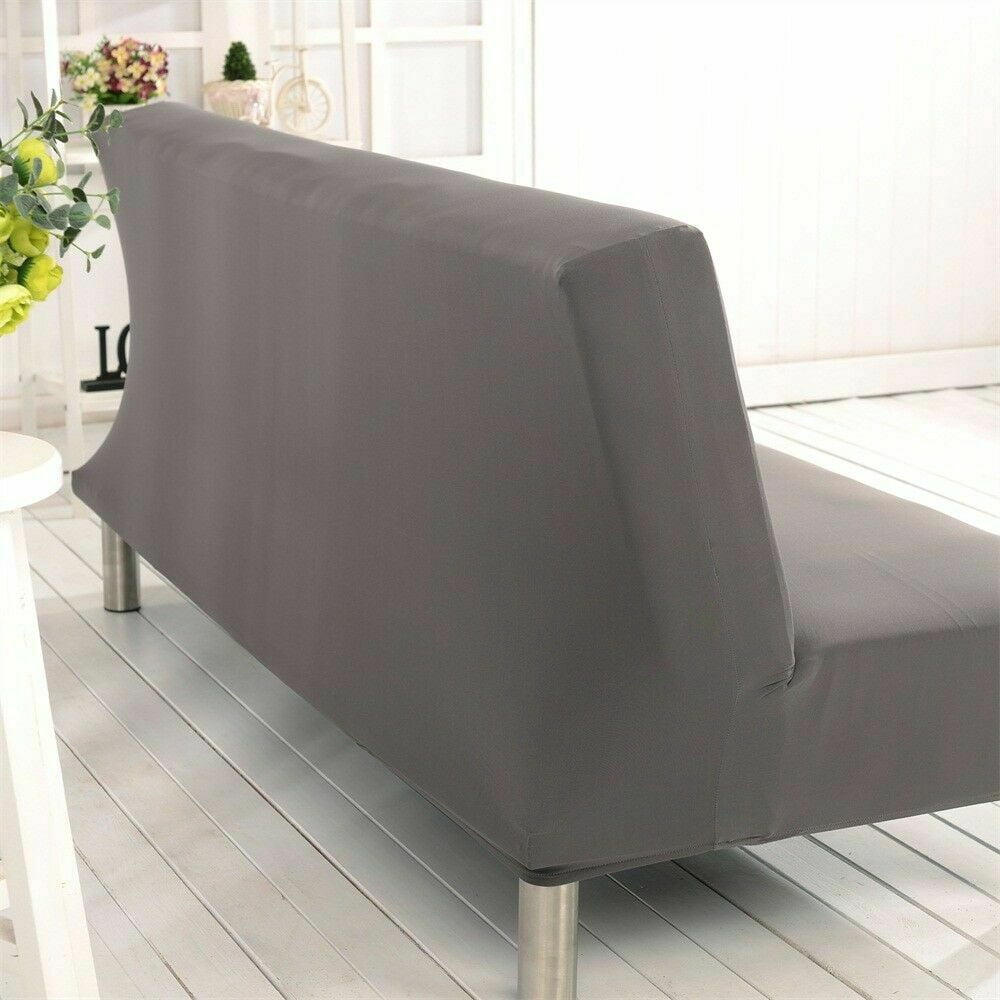 Topchancess Stretch Sofa Bed Cover, Folding Armless Sofa Cover All-Inclusive Futon Slipcover Solid Color, Gray