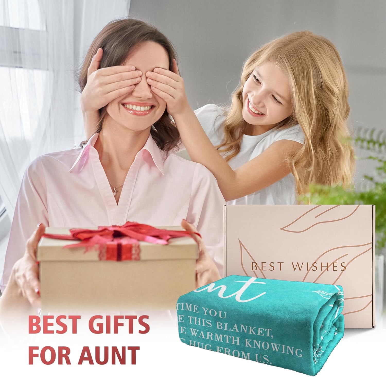 Aunt Gifts Blanket, Gifts for Aunt from Niece Nephew, Aunt Birthday Gifts, Auntie Gift Ideas for Mothers Day Christmas, Super Soft Flannel Throw Blanket for Aunt