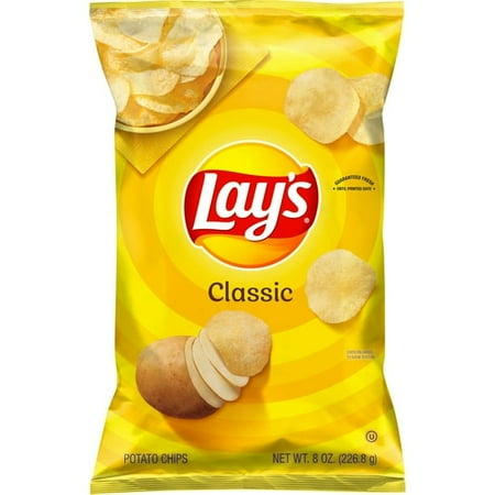 Lay's Classic Potato Chips, 8 oz, Plastic Bag-3Pack