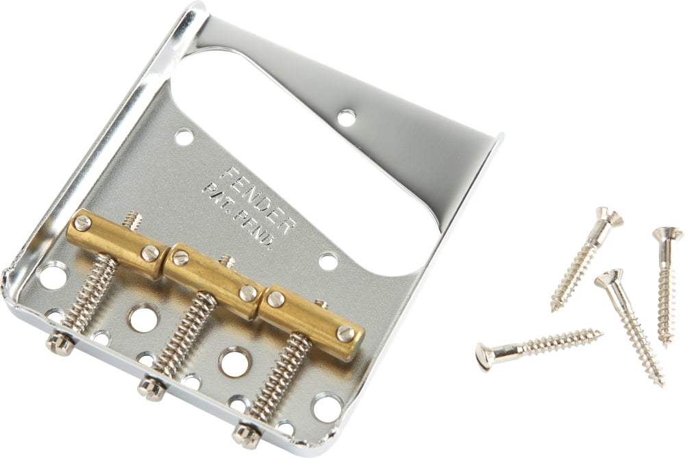 Fender 3-Saddle American Vintage Telecaster Guitar Bridge Assembly, Chrome