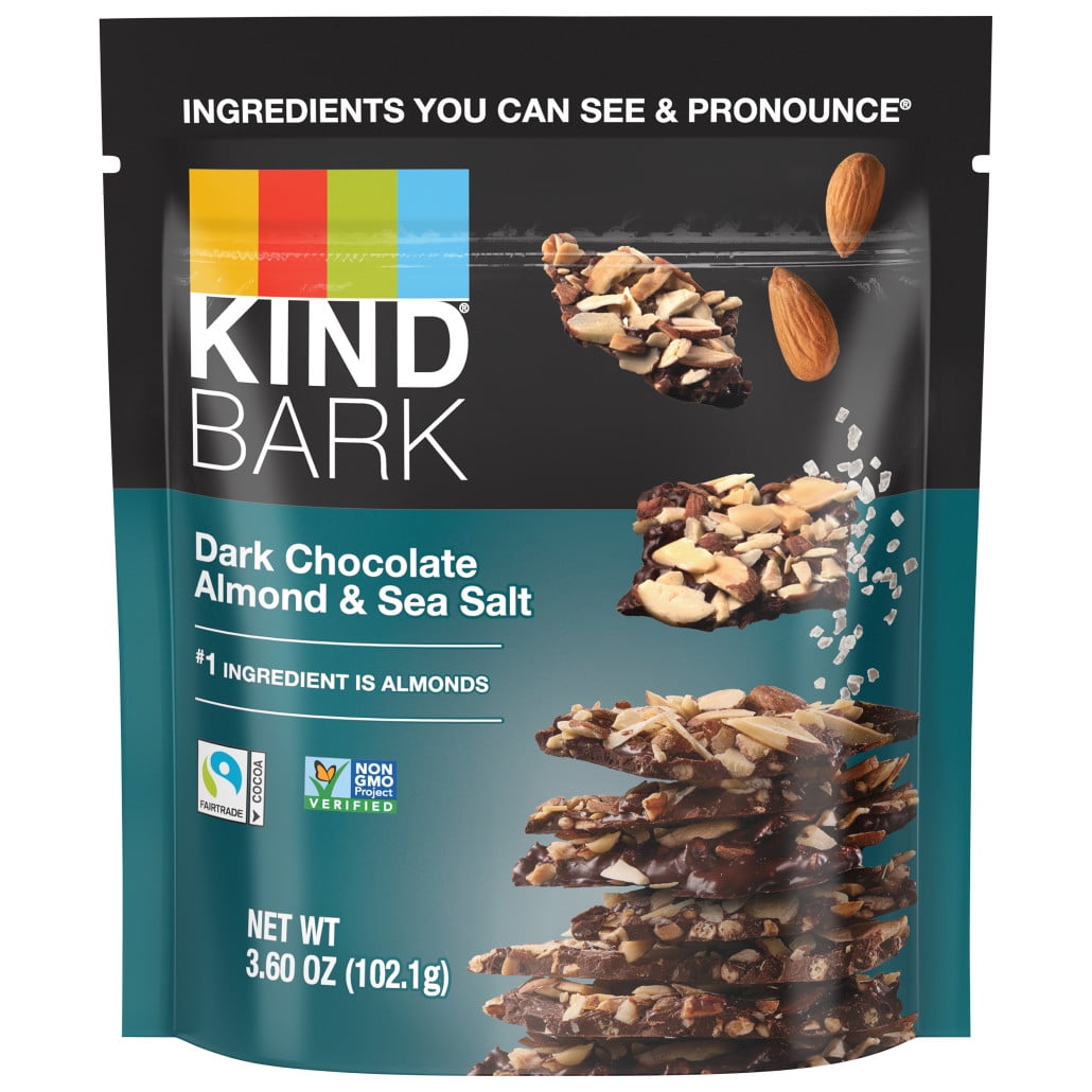 KIND Bark Dark Chocolate Almond & Sea Salt, 3.6Ounce Bag
