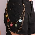 thumbnail image 4 of OUSITAID Jeans Chain Heart Flower 2PCS 2 Layers Punk Metal Wallet Chain Trousers Chain, 4 of 10