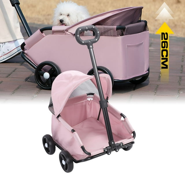Corredor De Mascotas De 4 Ruedas, Cochecito De Perro De Gato Plegable Con Dosel De Tonos Solares, Carrito De Mascotas Portátil Portador De Viaje Ligero Para Perros Pequeños Gatos