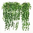 thumbnail image 3 of Rábano verde artificial colgante orquídea decoración de pared colgante ratán artificial Wannianqing Begonia planta verde decoración de pared colgante rábano verde, 3 of 4