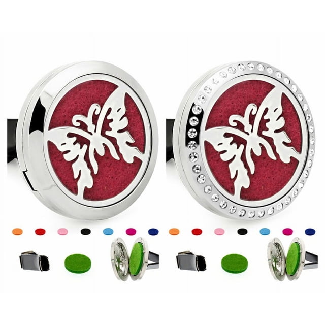 Clip de aromaterapia para coche con forma de árbol de la vida hueco, de acero inoxidable 316L, para salida de aire del coche, para aire acondicionado