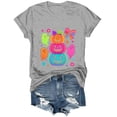 thumbnail image 5 of mgoYE Halloween Shirt Womens Cute Ghost with Coffee Pumpkin Graphic Casual Halloween Tee Autumn Thanksgiving Tops T Shirt for Women(Light Gray,XL), 5 of 9